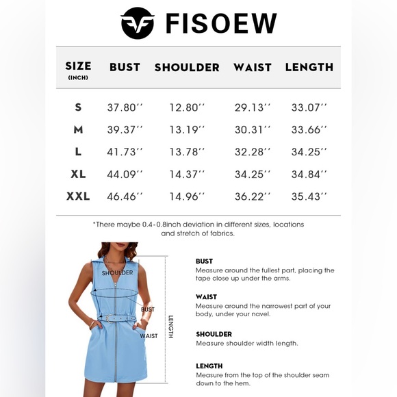 Fisoew Zip Up V Neck Collared Belted Sleeveless Cowgirl Tank Mini Dress NIP XXL - Picture 15 of 16